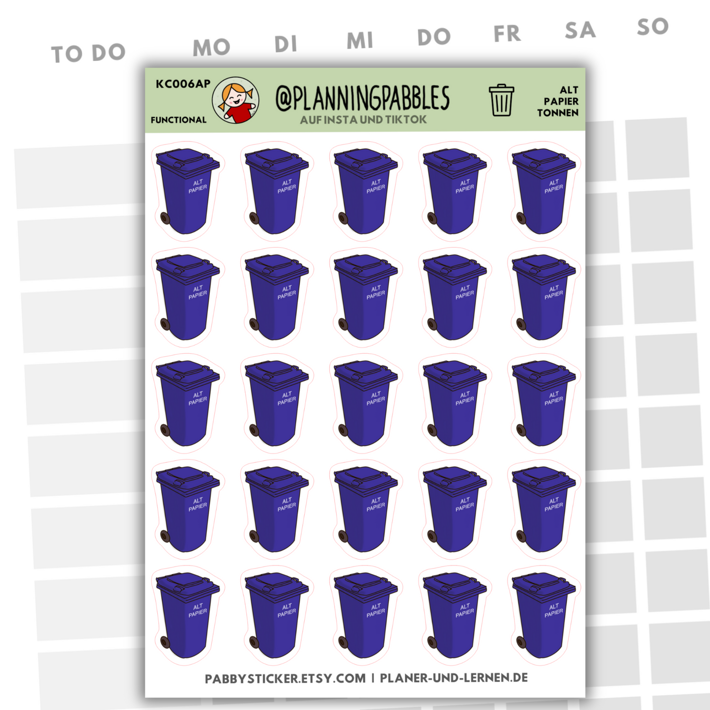Müllabfuhr Planersticker