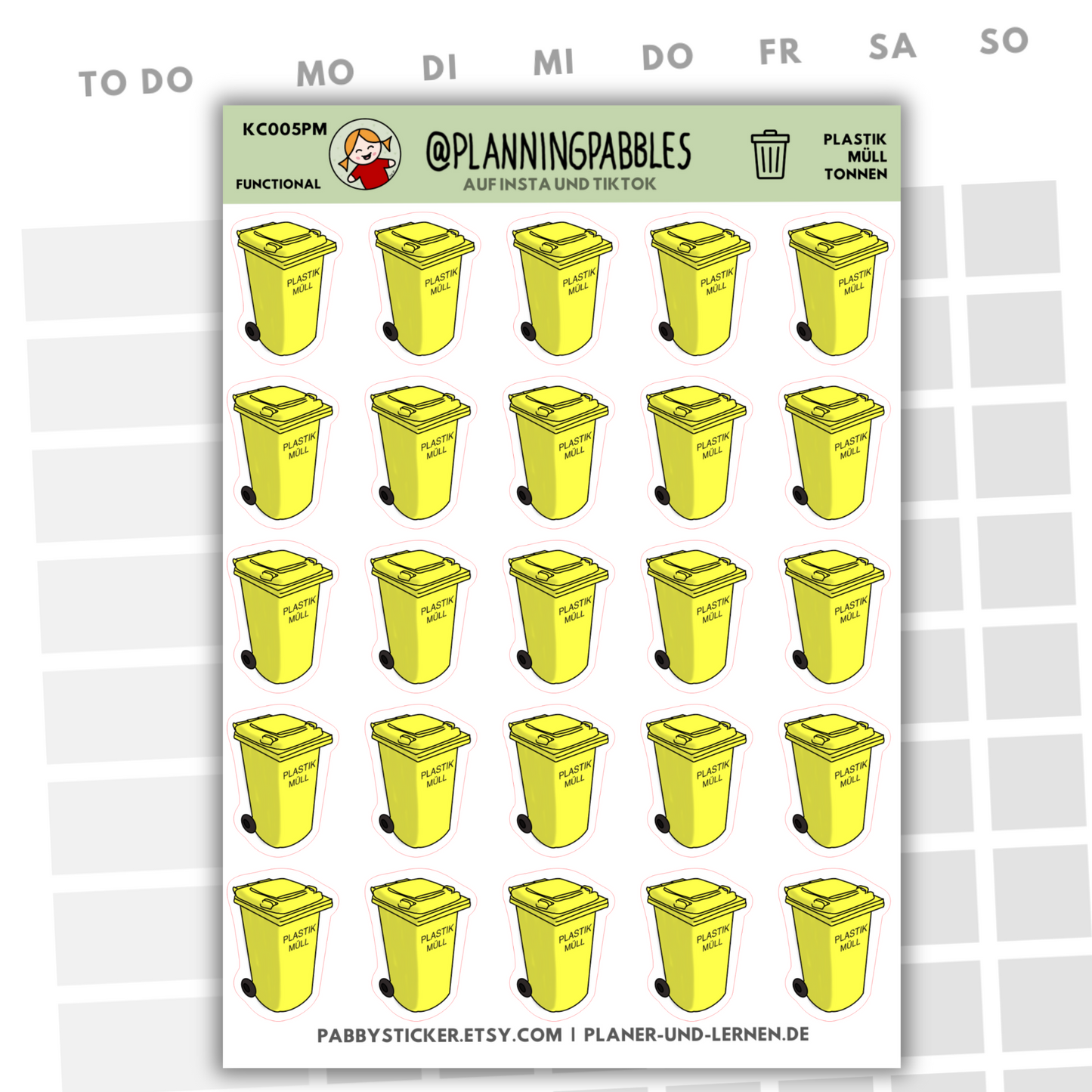 Müllabfuhr Planersticker