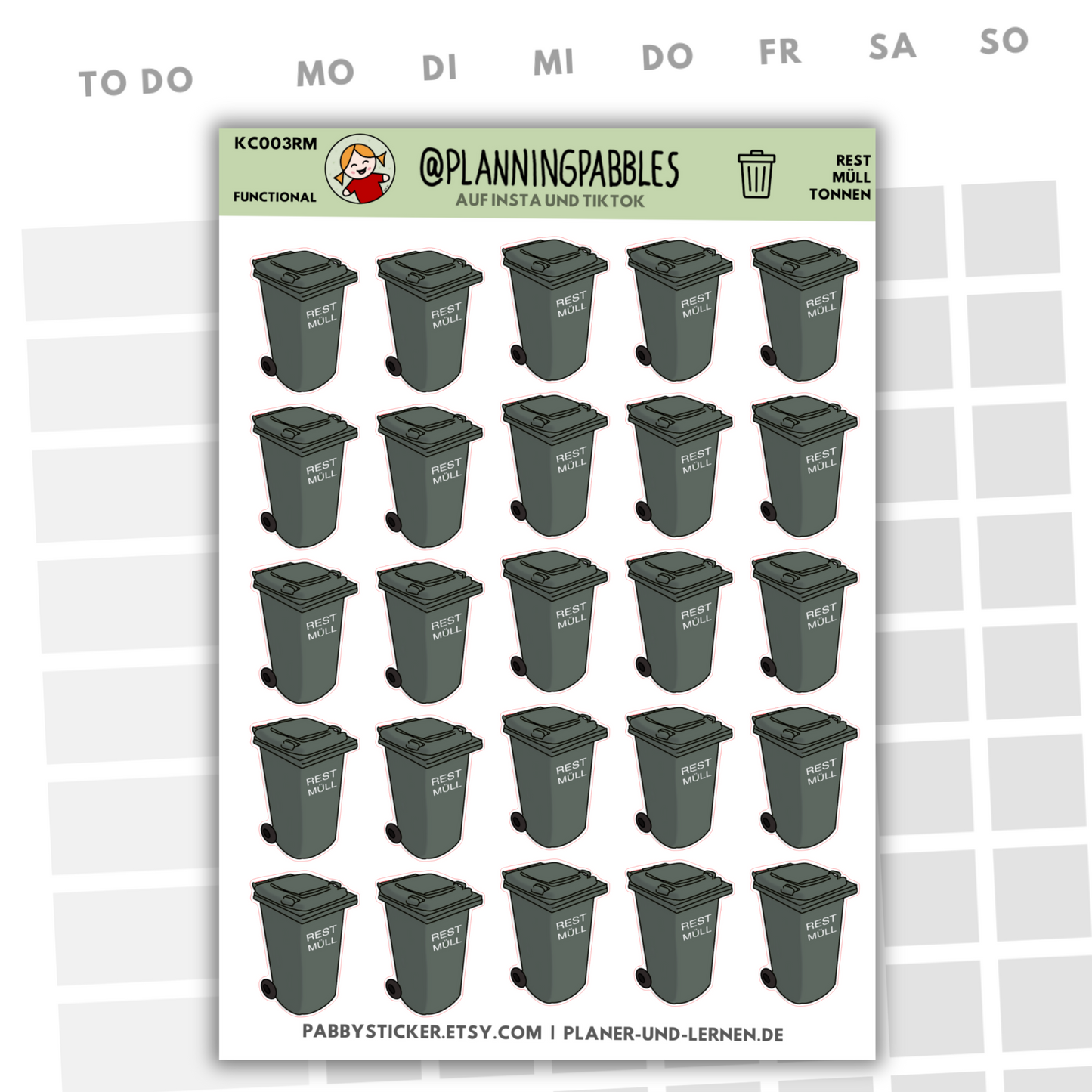 Müllabfuhr Planersticker