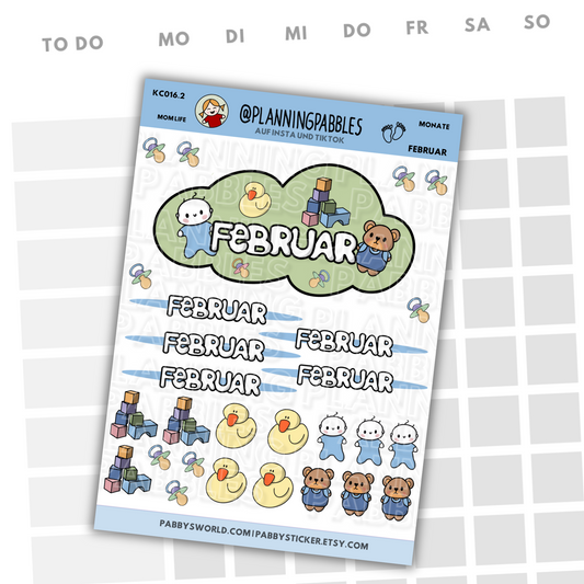 Monate Planer Sticker Baby Junge blau