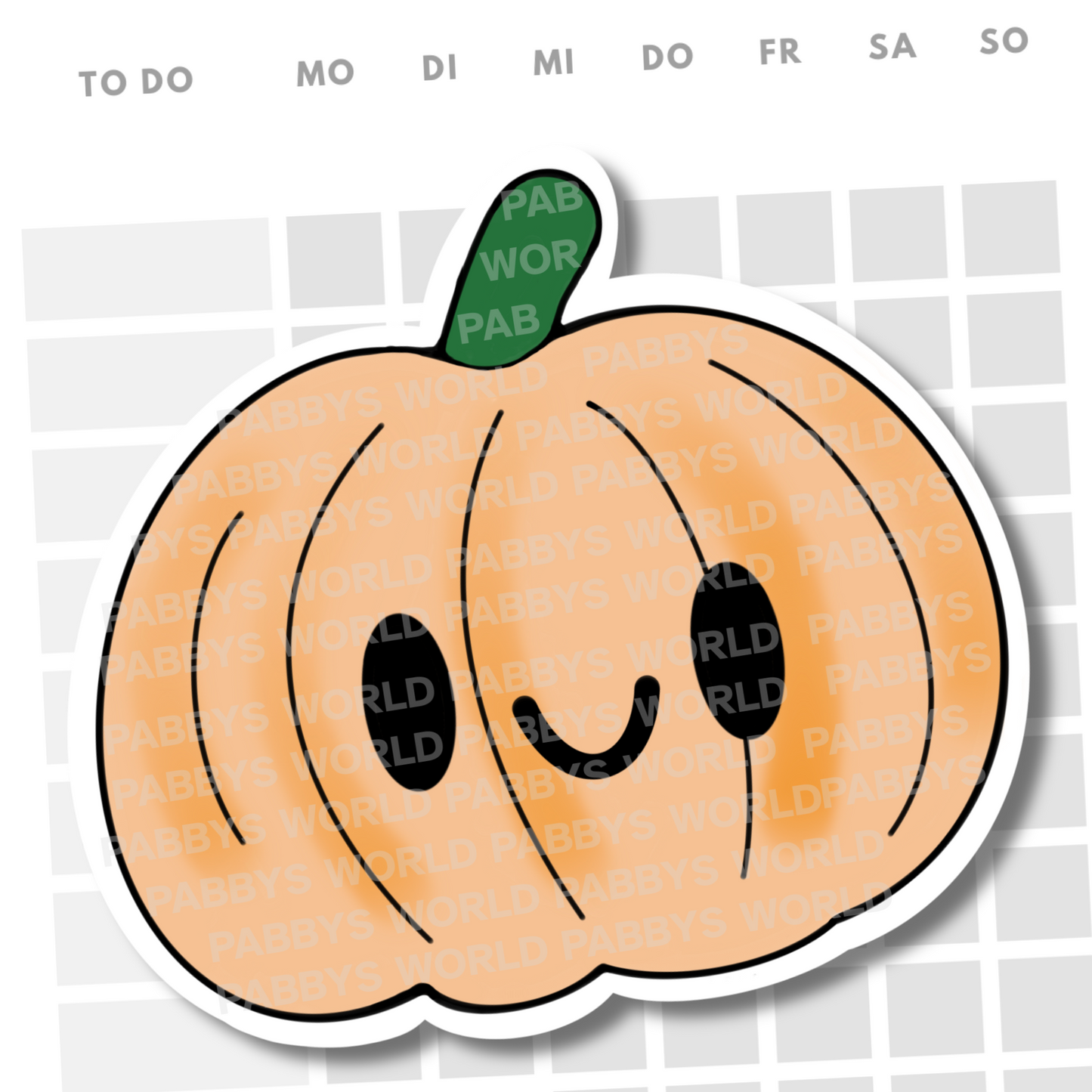 HERBST STICKER HANDGEZEICHNET Die Cut | Kawaii Kürbis | Cozy Autumn Fall Planner Scrapbook Sticker | Süßer Pumpkin Aufkleber