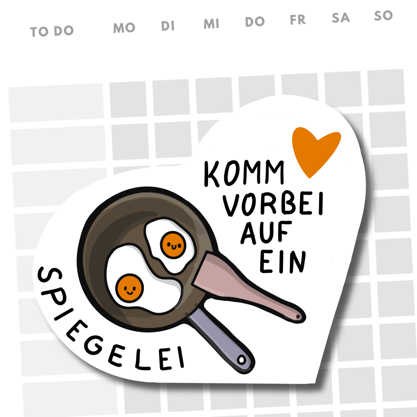 SPIEGELEI | GLITZER-AUFKLEBER | weiß & rosa | Sticker für Laptop Journal | Food Lover | Frühstück | Funny Breakfast