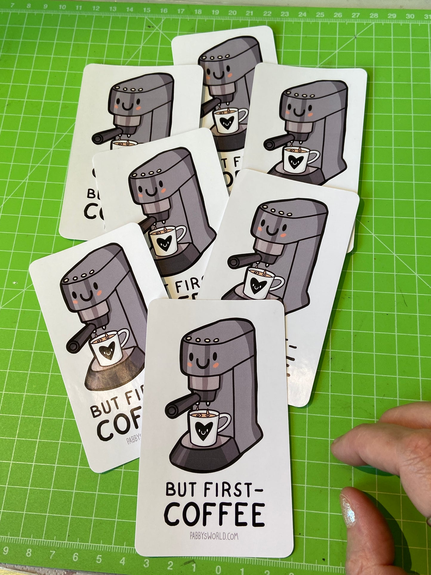 BUT FIRST - COFFEE | Kawaii Vinylsticker für Kaffeemaschine | Sticker für Laptop Journal | Kaffee | Coffee Lover | Frühstück | Funny Breakfast