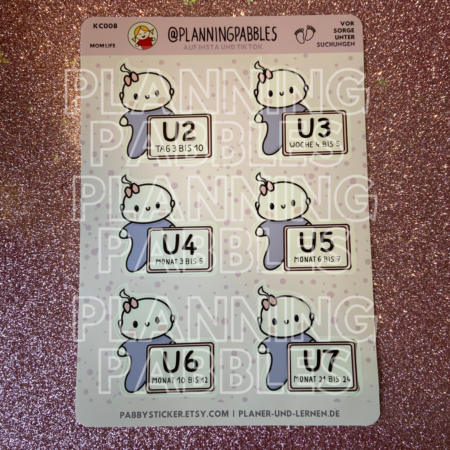 VORSORGEUNTERSUCHUNGEN KINDER Deutschland | verschiedene Farben | MOMLIFE | Baby | Journal Sticker | Aufkleberbogen | Stickersheet | Journaling Planer Kalender