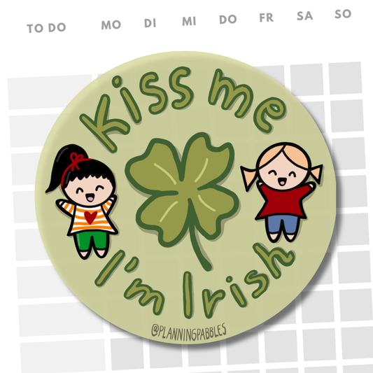 Vinylsticker "Kiss me I'm Irish" | ST. PATRICK'S DAY |  17. März - Irischer Nationalfeiertag | für Party, Journaling & Scrapbooking | 5 cm