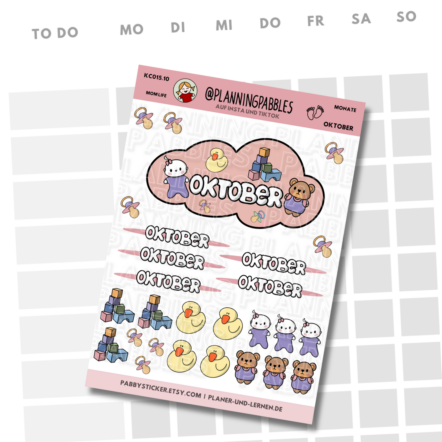 Monate Planer Sticker Baby Mädchen rosa pink