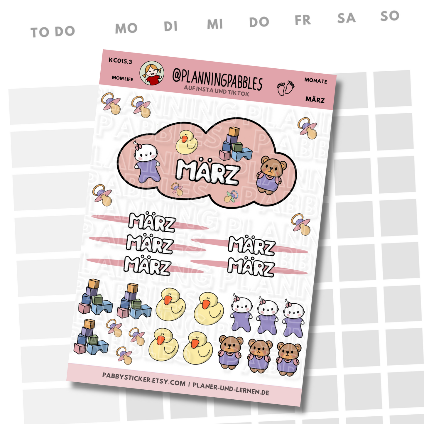Monate Planer Sticker Baby Mädchen rosa pink