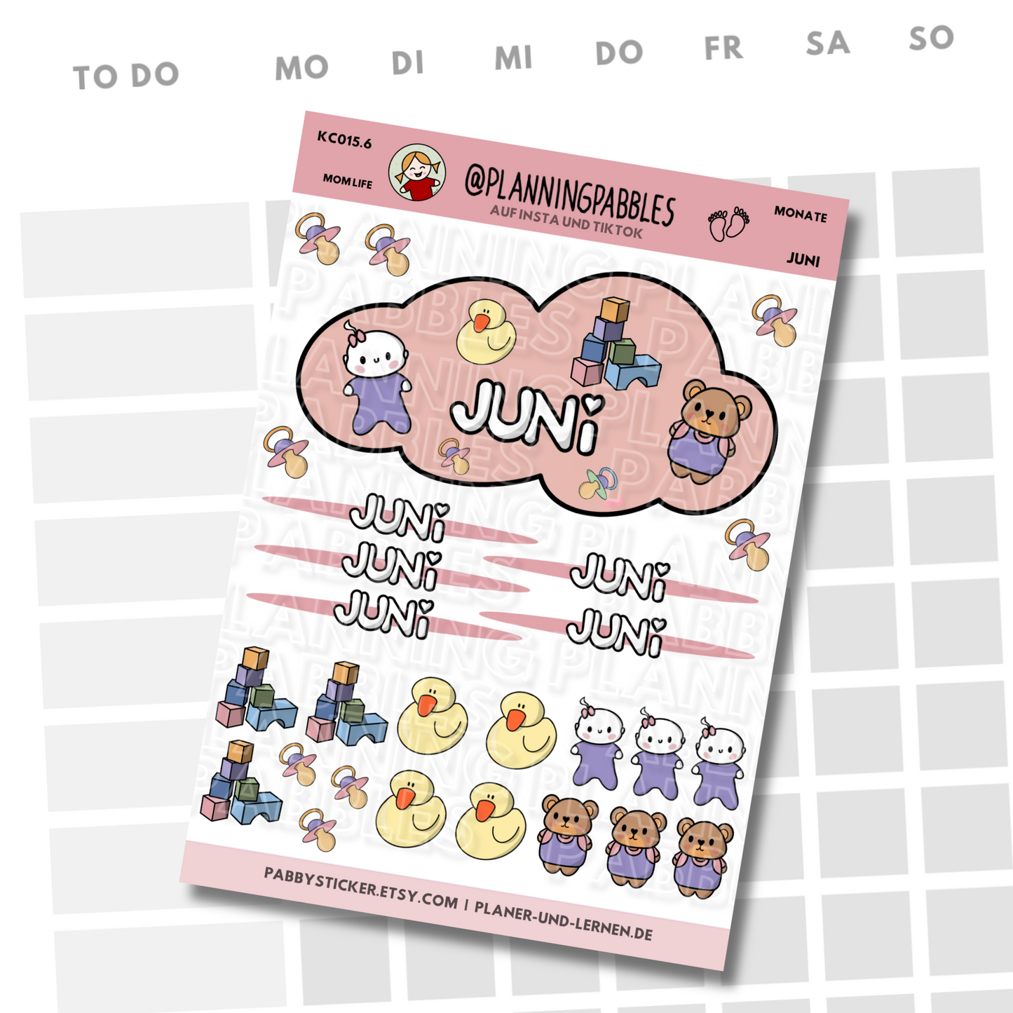 Monate Planer Sticker Baby Mädchen rosa pink