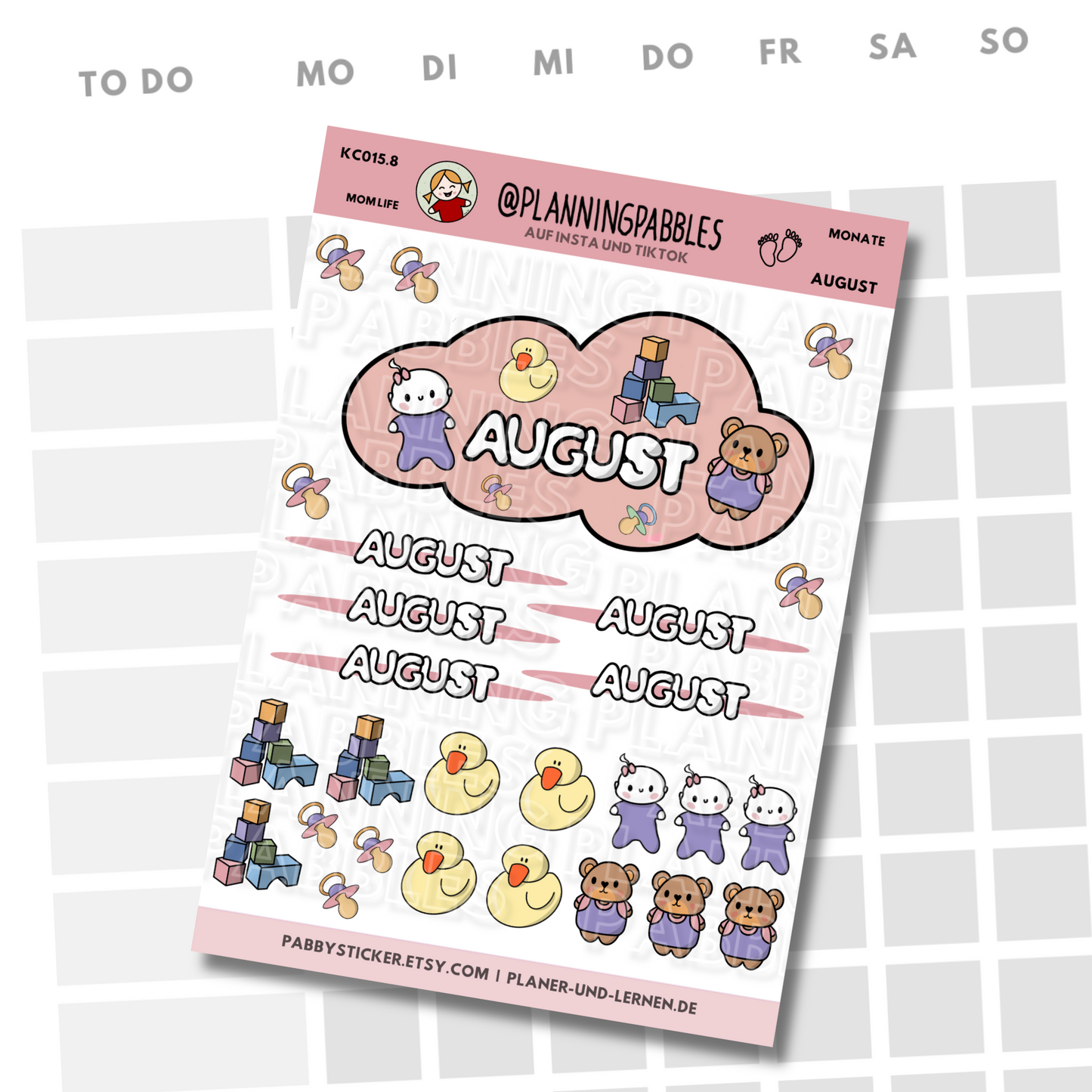 Monate Planer Sticker Baby Mädchen rosa pink
