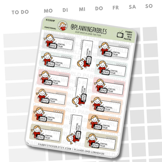 Seriensticker Pastellfarben
