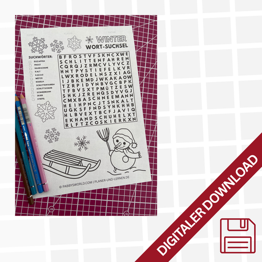 SUCHSEL zum Ausdrucken für den WINTER | WORT-RÄTSEL | BUCHSTABENGITTER | Grundschule | für Lehrer oder Homeschooling